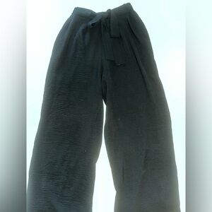 Zara black flowy tie front trousers size XS